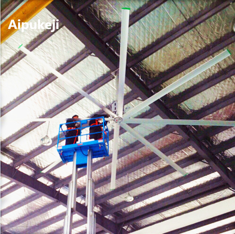 7.3m 24ft HVLS Ceiling Fans High Volume Low Speed With Aluminum Material
